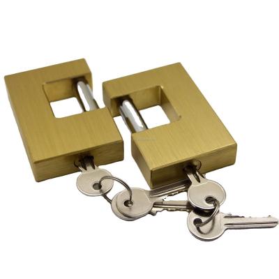 China Waterproof High Quality Rectangular Cheap Solid Anti-Cut Brass Padlock 90mm Anti-theft Padlock for sale