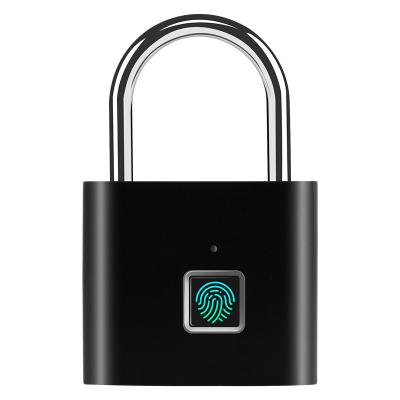 China Good Quality IP65 Zinc Alloy Waterproof USB Lock 10 Fingerprint Charging No wifi No APP Smart Fingerprint Padlock for sale