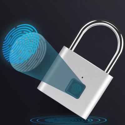 China IP54 USB Zinc Alloy Waterproof Rechargeable Keyless Touch Fingerprint Smart Padlock for sale