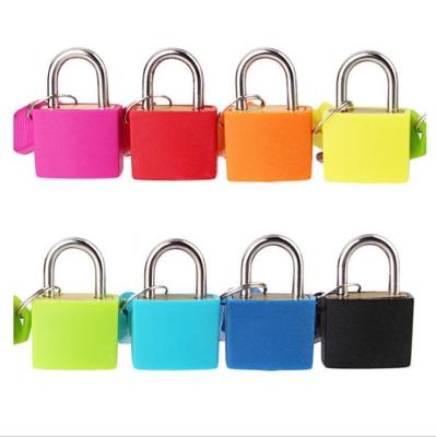 China Waterproof 40mm Colored Padlock Waterproof Antirust Luggage Lock Plastic Covered Brass Padlock for sale