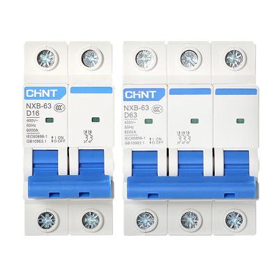 China Buildings CHINT D type electrical miniature circuit breakers mcb disyuntor 1P 2P 3P 4P for sale