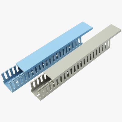 China Electrical Slotted Electrical Wires Installation KUGAO Plastic PVC Cable Trunking 30*30mm Gray Blue Color for sale