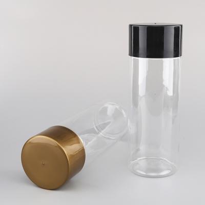 China Large Empty Plastic Food Pill Storage Clear Jars With Black Lids 260ml 550ml 18oz 20oz for sale