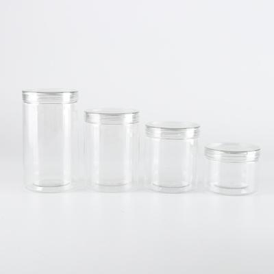 China Body Butter 330ml Plastic Clear Jars With Transparent Caps For Food Or Body Butter for sale