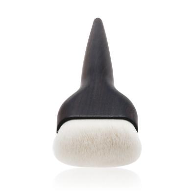 China High Quality Eco-friendly Foundation Brush Face Makeup Flat Brush With Ebony Wood Texture Facial Brush for sale