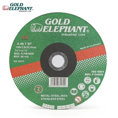 China Metal Gold Elephant Abrasive 7 Inch 180*1.6*22.2mm Cutting Disc For Stainless Steel for sale