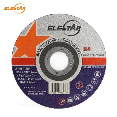 China Super Fast Metal Cutting ELE STAR Thin Cutting 115*1.0*22.2mm/4 1/2inch Cutting Disc For Metal/Iron Stainless Steel Application for sale