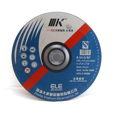 China High performance metal IIIK 9 inch T27 grinding wheels 230x6.0x22.2mm gridning wheels for metal and stainless steel for sale