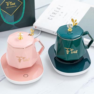 China Sustainable Ceramic Diamond Mug Cup Coffee Coaster Electric Thermostatic Heater With Thermostat for sale