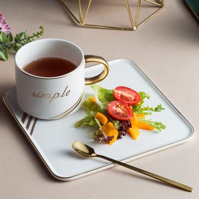 China Sustainable Ins Nordic Style Creative Ceramic Coffee Cup Set Simple Cup And Saucer Cafe Hotel Afternoon Tea Set Can Be Customized Fo for sale