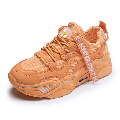 China 2021 Tide Fashion Trend Dad Shoes New Mesh Female Breathable Sneakers Ins Thick-soled Shoes All-match for sale