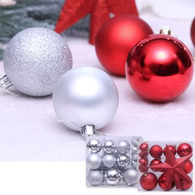 China Festival Stuff CR-B069 Luxury New Decorative Bauble Decoration Ornaments Christmas Hot Sale Plastic Red Ball for sale