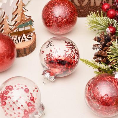 China Festival Stuff CR-B058A 2021 Wholesale New Design 60Mm Round Ornament Plastic Unbreakable Clear Ball for sale