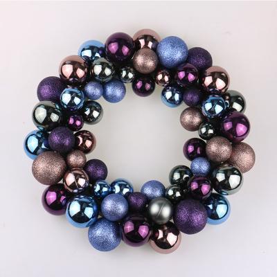 China CR-B091B Stuff Ornament Christmas Plastic Ball Wreathfor Front Door Front Door Holiday Home Festival Decorations for sale