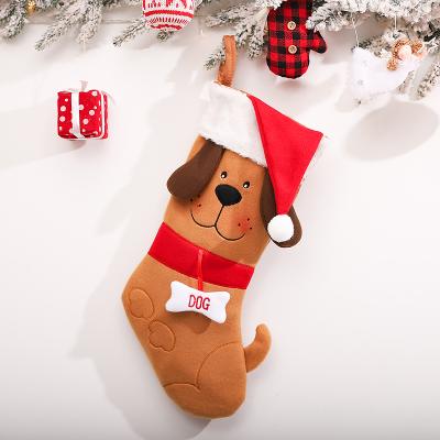 China Festival Stuff CR-B004A Christmas Stocking Personalized Large Pile Cloth Tree Christmas Dog Ornaments for sale