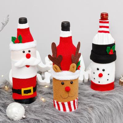 China Cute Festival Stuff CR-B023 Table Decor Gift Christmas Wine Cover Christmas Bottle Sweater For Party Decorations for sale