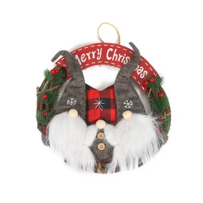 China Festival Stuff CR-B077 Custom Holiday Christmas Ornament Christmas Santa Claus Christmas Wreath Display Decoration for sale