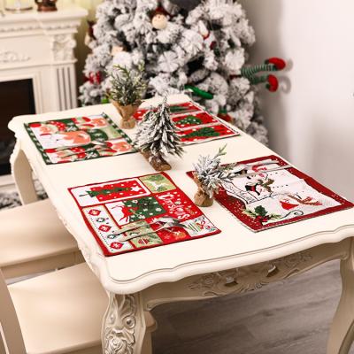 China Festival Stuff CR-B041 Kitchen Restaurant Ornament Washable Table Mat Decoration Party Christmas Placemats for sale