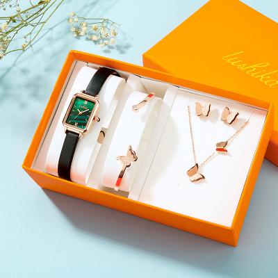 China JY089 Premium Agriculture Women's Custom Logo Corporate Promotional Luxury Ladies Christmas Watch Gift Set With Box for sale