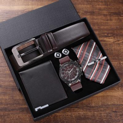 China Promotional agriculture watch A06878 belt wallet tie cufflinks tie clasp jesou corporate men's valentine gift box set luxury for sale