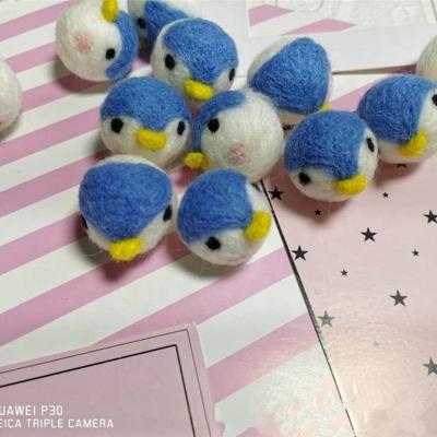 China Cute Blue DIY Plush Wool Felt Penguin for sale