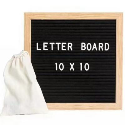 China Pine or oak; High Quality Custom Felt 10 Inch In 10 Inch Wood Frame Felt Letter Board for sale