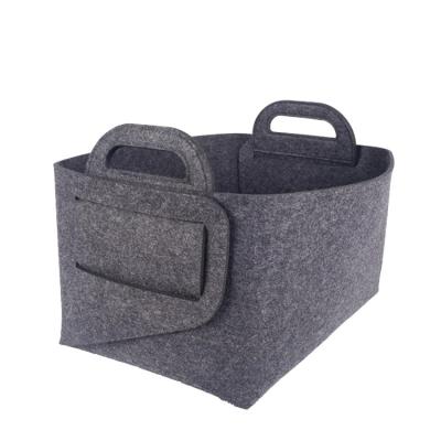 China Sustainable Foldable Multifunctional Storage Basket Felt Storage Bin For Sundries Clothing for sale