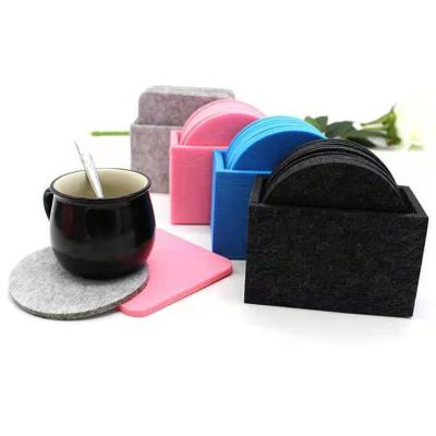 China Sustainable popular round 10cm or custom size felt coaster for sale