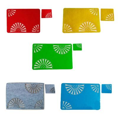 China Sustainable Eco Friendly Laser Cut Felt Coaster Place Mat for sale