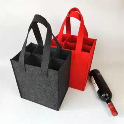 China OEM Color Wine Beer Handled Felt Bottle Eco Friendly Bag for sale