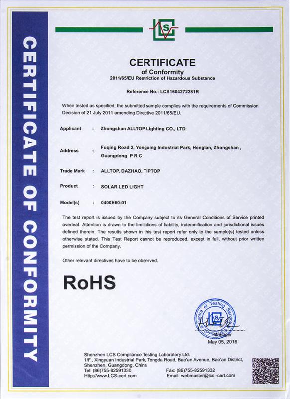 RoHS - Zhongshan ALLTOP Lighting Co., Ltd.