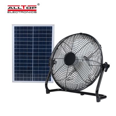 China ALLTOP 10 Inch 24w Solar Panel Home Stand Portable Rechargeable Power Fan Solar Powered Car Fan for sale