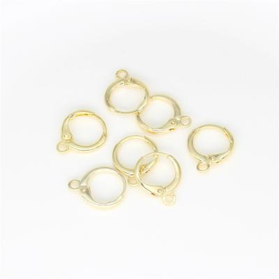 China CLASSIC Promotional Round Ear Hook Good Quality Brass Outer Layer Electroplate Real Gold Ear Hook for sale