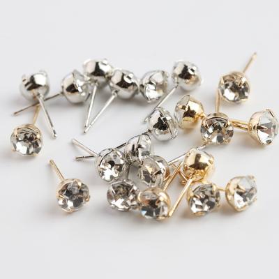 China Free Crystal Zircon Pin Ear Pin Diamond Ear Stud Glass Stud for sale