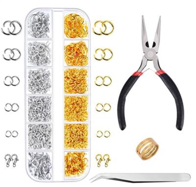 China Paxcoo 1200Pcs DIY Jewelry Jump Rings Jewelry Findings Accessory Open Kit and Lobster Clasps with Pliers for Jewelry Making (Silver and Gold) for sale