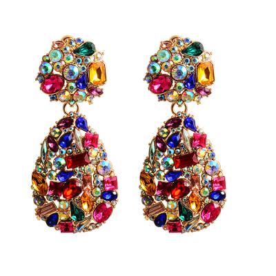 China 2021 FASHIONABLE Fashion Newest Design Color Alloy Crystal Charm Earrings Drop Earrings For Women Jewelry for sale