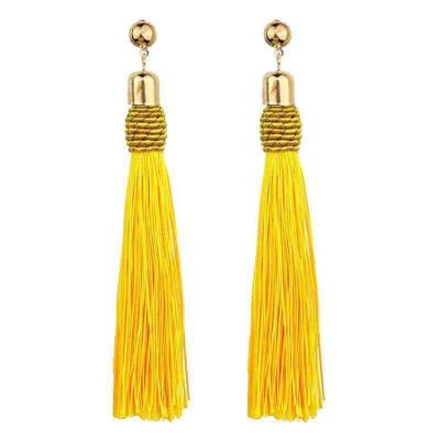 China Factory Wholesale Hand Made Tassels Earring Jewelry Multi Colored BOHEMIA Long Stud Earrings for sale