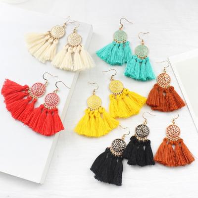 China BOHEMIA Customize New Design Handmade Tassel Earrings Drop Earrings Gold Plating Girls Jewelry Earrings for sale