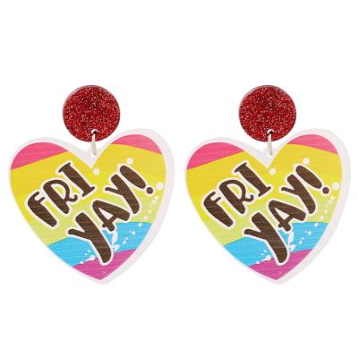 China TRENDY Classic Clay Handmade Earrings Soft Clay Lover Heart Earrings Exaggerated Clay Earrings Girly Cute for sale