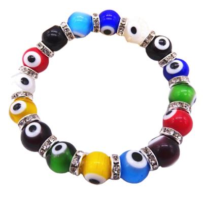 China Factory Wholesale Hot Selling Nickel Free Glass Beads New Year 2022 Eye Bracelets Handmade Turkish Jewelry Unisex Gift for sale