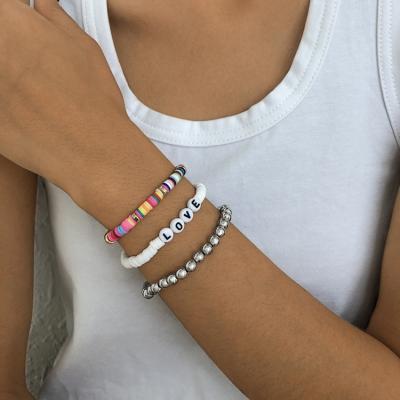 China New Designer Bohemian Style Soft Clay Bracelet Set Christmas Gift Nickel Free Jewelry Set Bracelets For Girls for sale