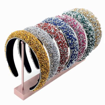 China European and American Style Fashion Bling Crystal Diamond Jeweled Hair Rhinestone Padded Headband/Head Band for Women Headband for sale