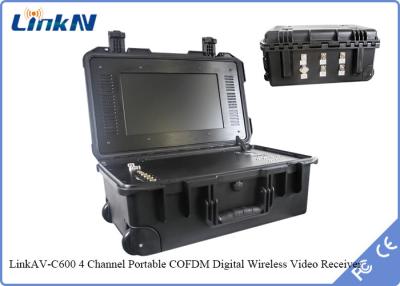 China COFDM Receiver HDMI CVBS H.264 with Battery & Display AES256 Encryption DC 12V for sale