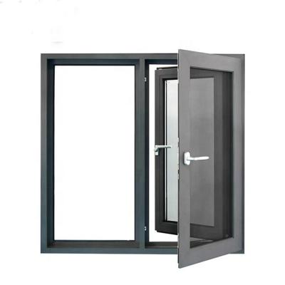 China Magnetic Screen Canada standard triple glass tilt turn window with stainless steel screen for sale