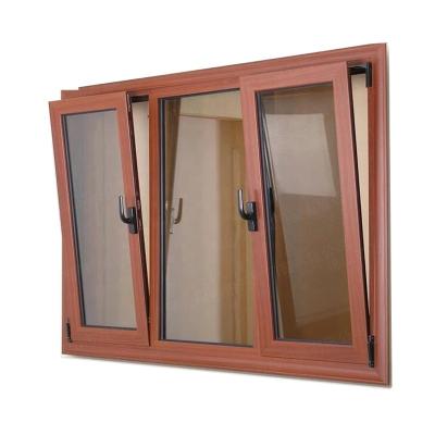 China Magnetic Screen 2023 hot sale North America standard thermal break triple glass tilt turn window with stainless steel screen for sale