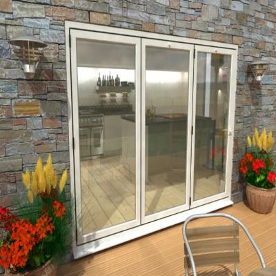 China Thermal Insulation Canada standard triple tempered glass bifold door thermal break folding door for sale