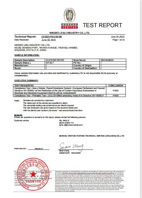 RoHS - Ningbo Lesli Industry Co., Ltd.