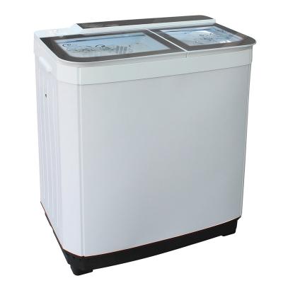 China High Quality Hotel Good Price 9.8kg Twin Tub Clothes Washing Machine With Tempered Glass Cover Dry Top Loading Semi Automatic Seal for sale