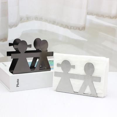 China Manufacturer Hot Selling CLASSIC Laser Cut Designs Stainless Decorative Metal Napkin Holder Custom for sale