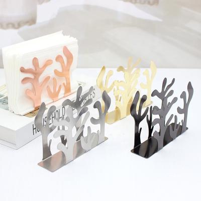 China Factory price CLASSIC stainless steel tissue paper box metal dinner napkin table stand for sale